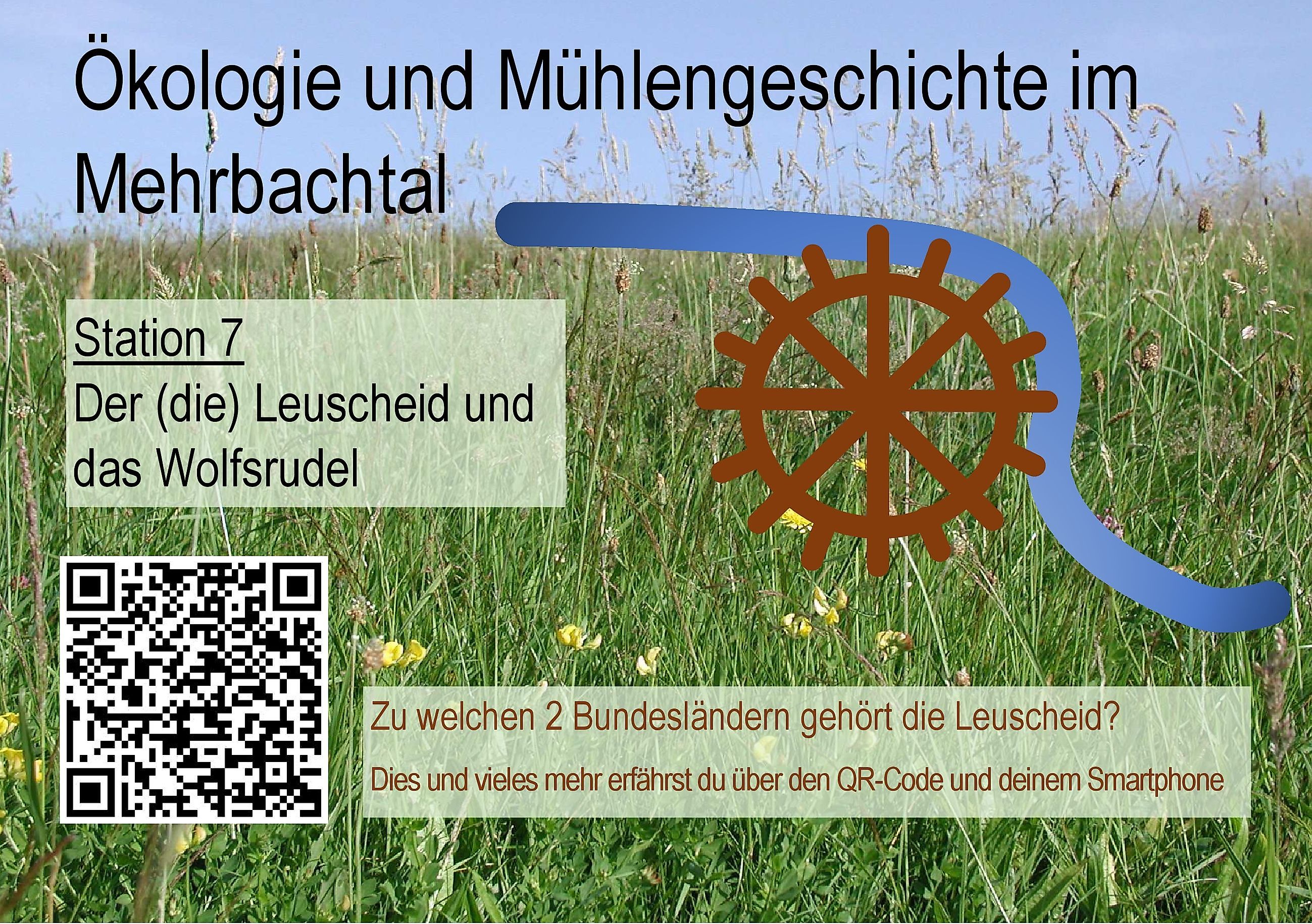 Eine der 19 Infotafeln mit QR-Codes zu Text- Bild- und Audiodateien