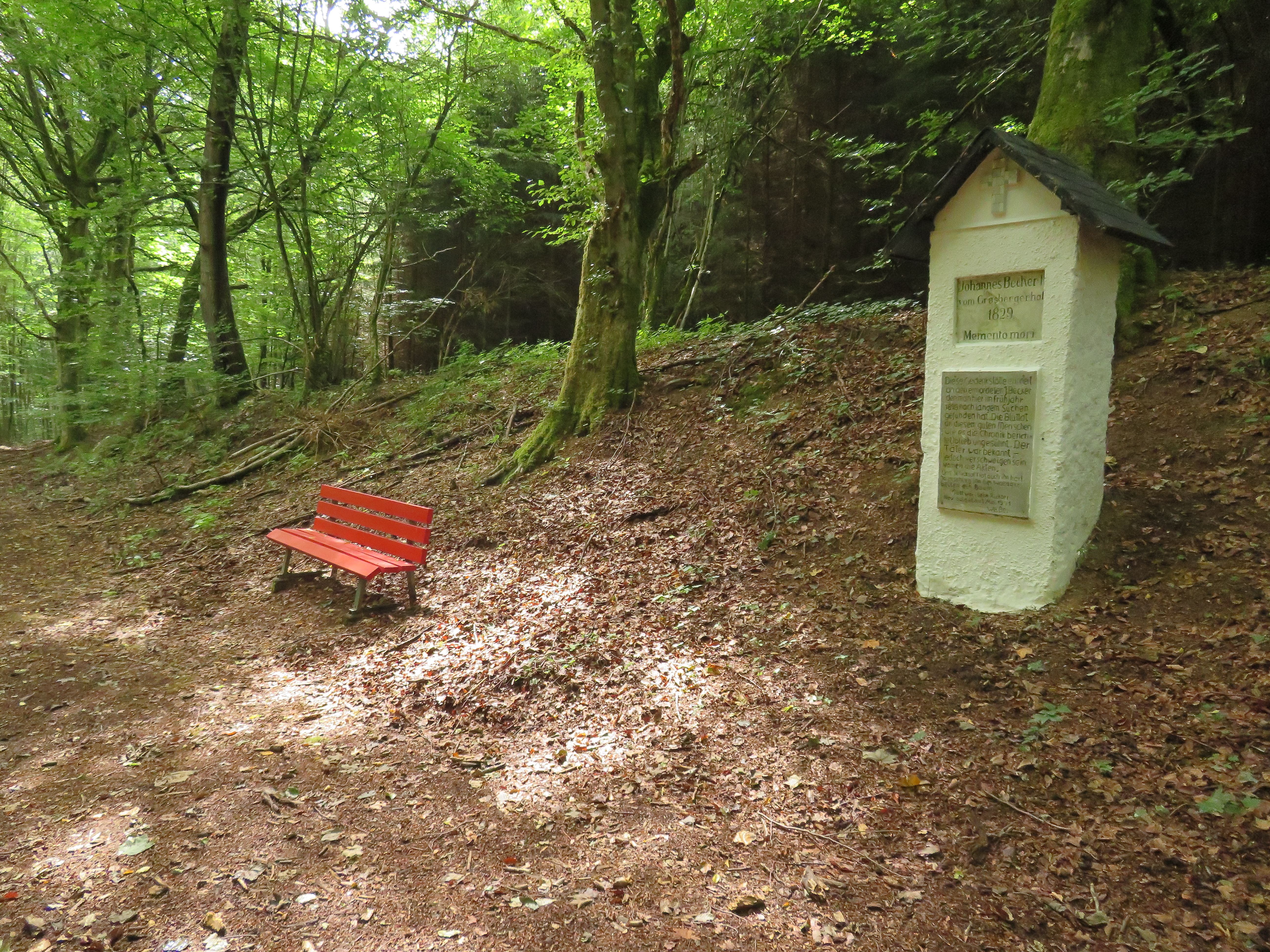 Gedenkstätte Johannes Becker - wurde hier 1829 erschlagen vorgefunden