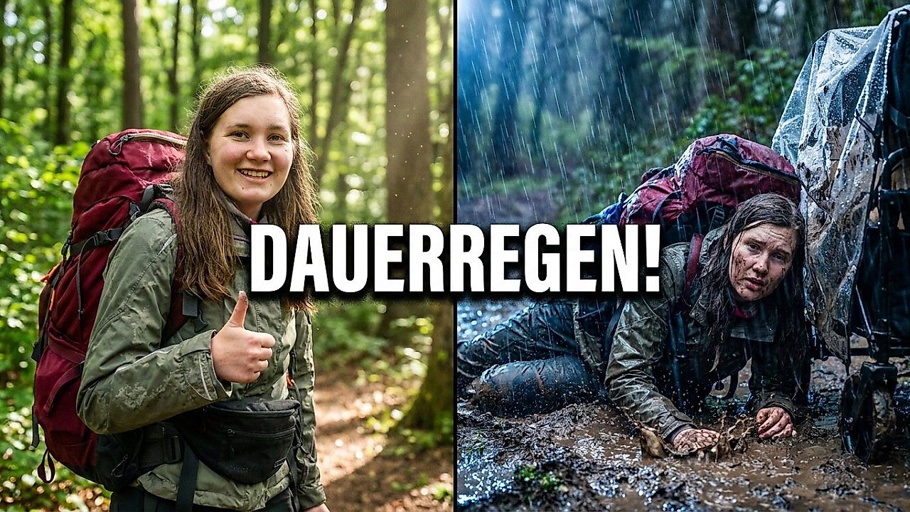 Wandern im Dauerregen: Schaffen wir und unser Equipment Etappe 1 auf dem WesterwaldSteig?